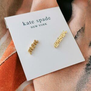 Kate Spade - True Love Mon Amour - gold stud earrings